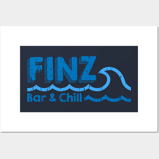 Finz Bar & Chill (Distressed) Wall Art by jimmyjames